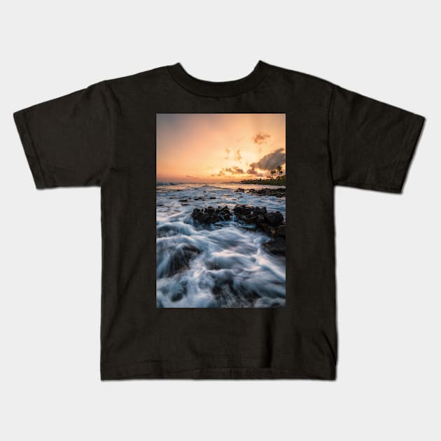 Kauai Sunset Kids T-Shirt by JeffreySchwartz